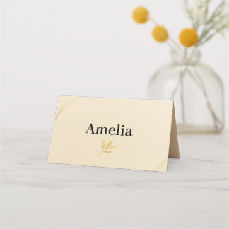 Carte De Placement Minimal Wedding Place Card Template – Elegant