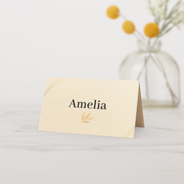 Carte De Placement Minimal Wedding Place Card Template – Elegant  (Devant)