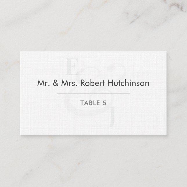 Carte De Placement Minimalist Ampersand Wedding | Flat Table Seating (Devant)