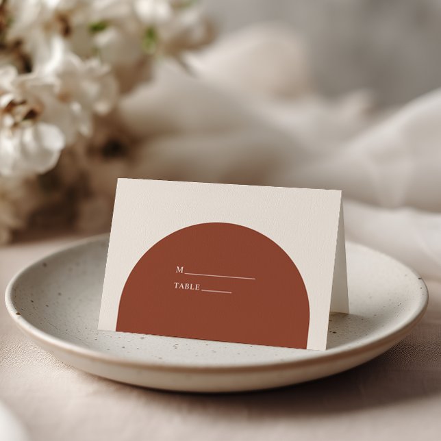Carte De Placement Minimalist Burnt Orange Rustic Boho Arch Wedding (Créateur téléchargé)