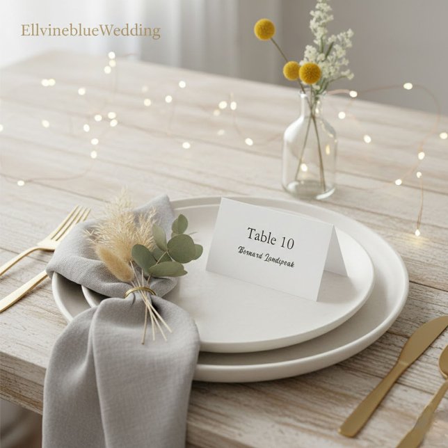 Carte De Placement Minimalist Elegant Typography, Custom Guest Name (Créateur téléchargé)