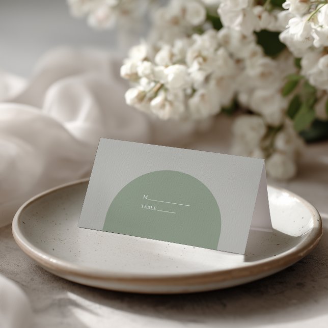 Carte De Placement Minimalist Sage Green Rustic Boho Arch Wedding (Créateur téléchargé)