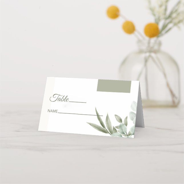 Carte De Placement Minimaliste Feuille de l'eucalyptus (Devant)