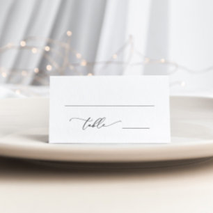 Carte De Placement Minimaliste noir et blanc 2 Mariage Numéro de tabl