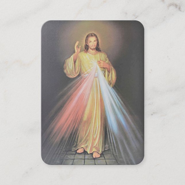 Carte De Placement Miséricorde divine Baptême Prière du Souvenir (Devant)