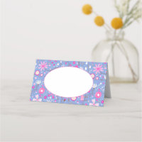 Modern Blue Botanical Wildflower Floral Pattern