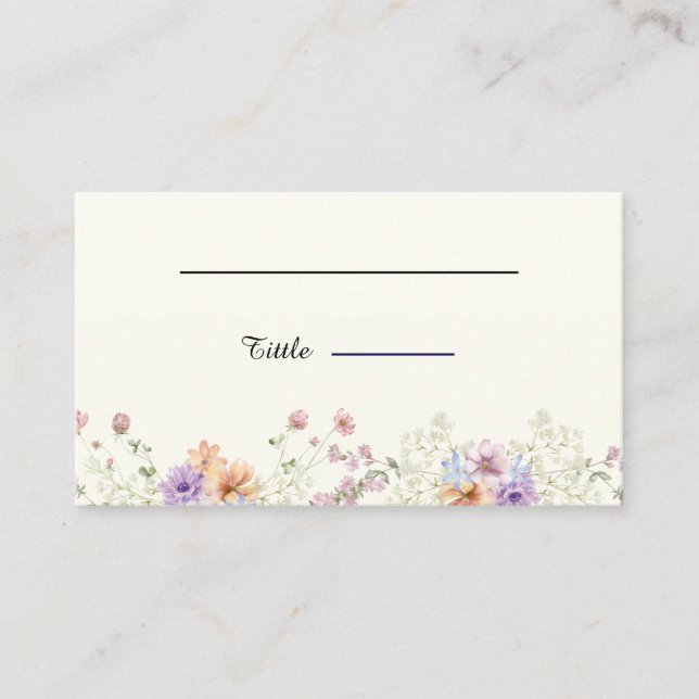 Carte De Placement Modern wildflowers spring wedding (Devant)