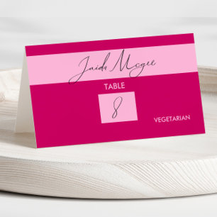 Carte De Placement Moderne et Magenta Audacieux