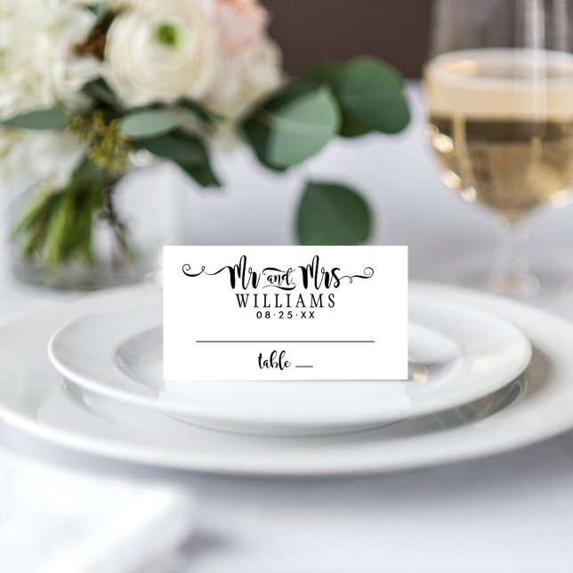 Carte De Placement Moderne mariage script "Monsieur et Madame" (Créateur téléchargé)