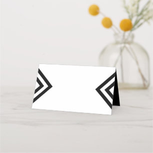 Carte De Placement Moderne minimaliste géométrique blanc et noir