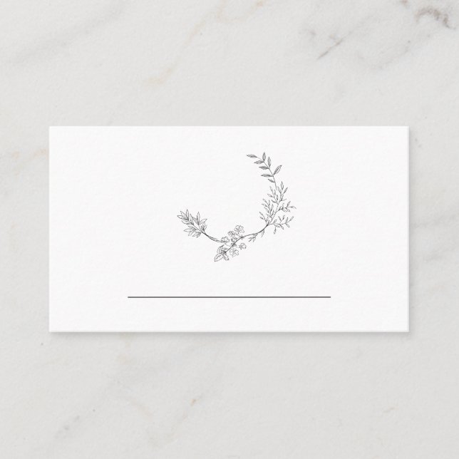 Carte De Placement Monogramme à couronne florale classique Mariage pl (Devant)