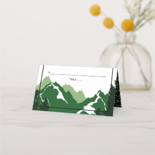 Carte De Placement Montagnes vertes mariage d'hiver escorte pliée