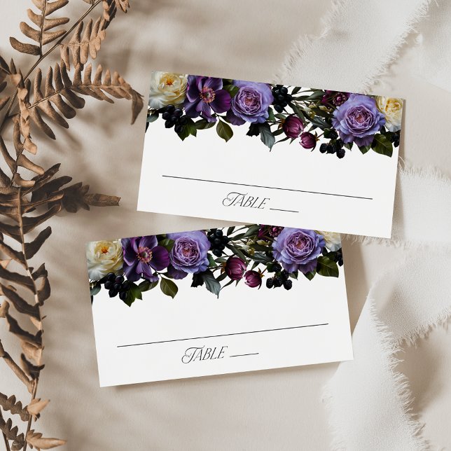 Carte De Placement Moody Gothic Floral Mariage (Créateur téléchargé)