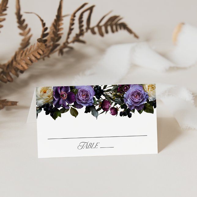 Carte De Placement Moody Gothic Floral Mariage (Créateur téléchargé)