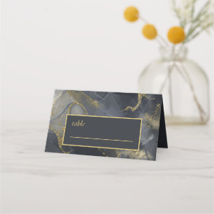 Carte De Placement Moody Ink Charcoal Gold Abstrait ID988