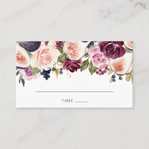 Carte De Placement Moody Plum Floral et Fig Mariage