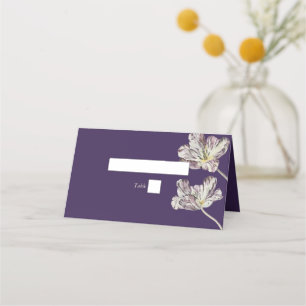 Carte De Placement Moody Watercolor Purple Tulips Nom du Mariage