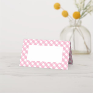 Carte De Placement Motif carreau gingham rose