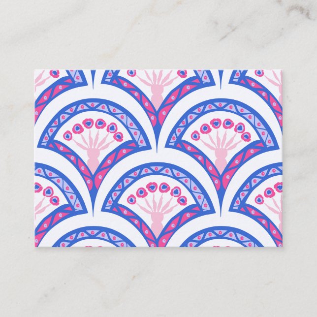 Carte De Placement motif damassé floral bleu (Devant)