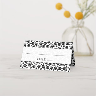Carte De Placement Motif De Pâtes, Noir Et Blanc, Mariage
