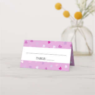 Carte De Placement Motif Des Coeurs, Coeurs Violets, Amour, Mariage