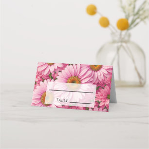 Carte De Placement Motif floral rétro rose aux marguerites