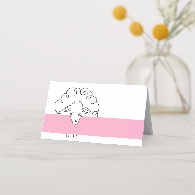 Carte De Placement Moutons Fantaisistes de Printemps (Devant)