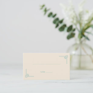 Carte De Placement Mouvements Géométriques Minimalistes de Teal Calme