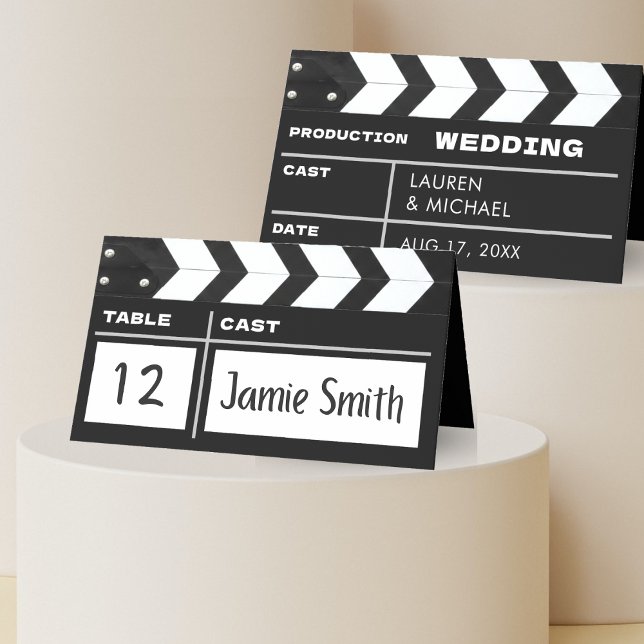 Carte De Placement Movie Film Clap Board Wedding Reception Table (Créateur téléchargé)