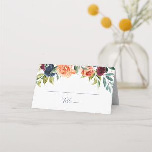 Carte De Placement Multicolor élégant Mariage Floral Carte Place