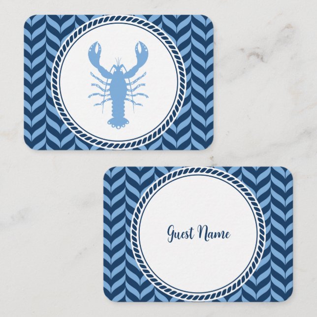 Carte De Placement Nautical Blue Lobster côtier  (Devant / Derrière)