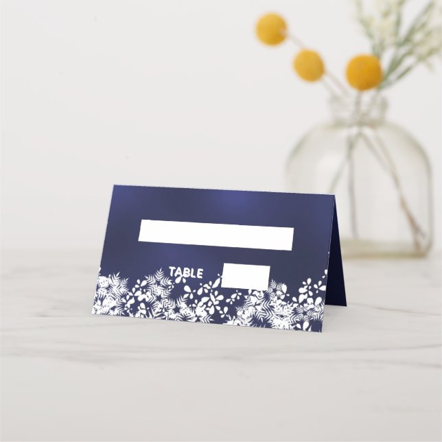 Carte De Placement Neige blanche d'hiver bleu (Devant)