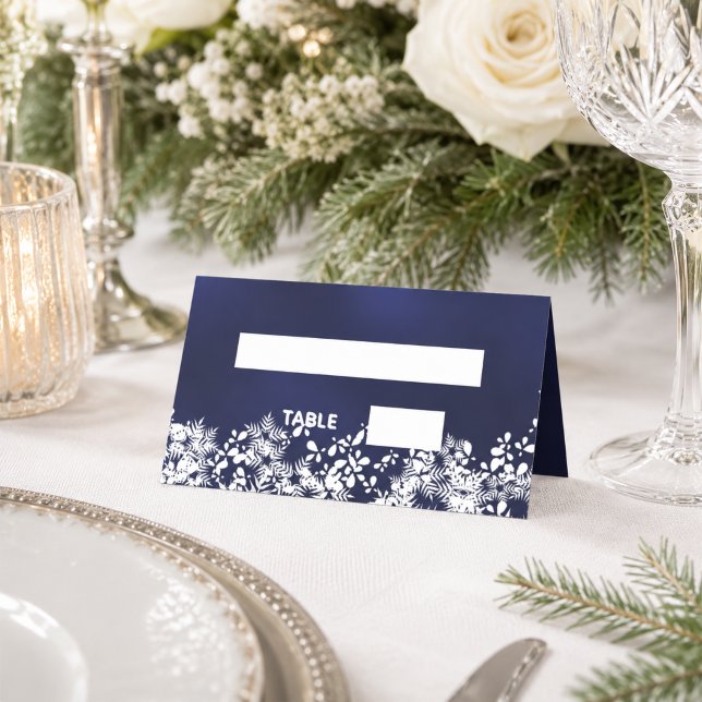 Carte De Placement Neige blanche d'hiver bleu (Créateur téléchargé)