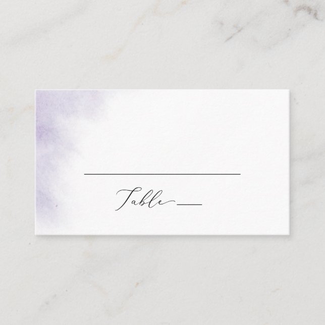 Carte De Placement Nettoyage aquarelle | Mariage plat violet (Devant)