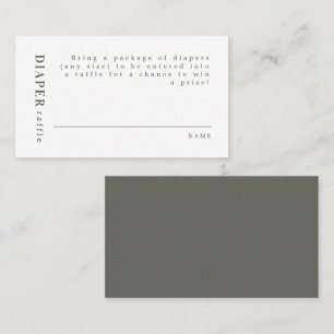 Carte De Placement NINA Moderne Petit Sage Vert Déchets Raffle