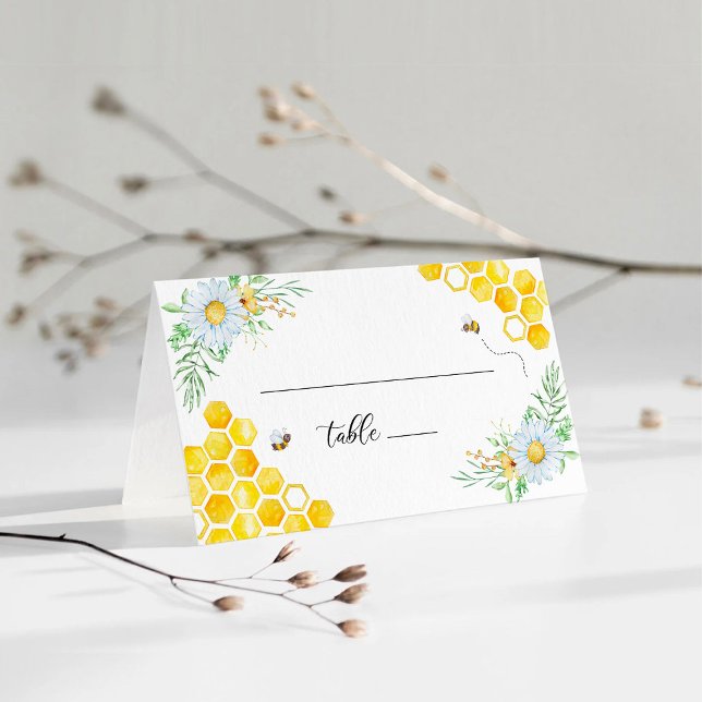 Carte De Placement Noces abeille miel florale (Créateur téléchargé)