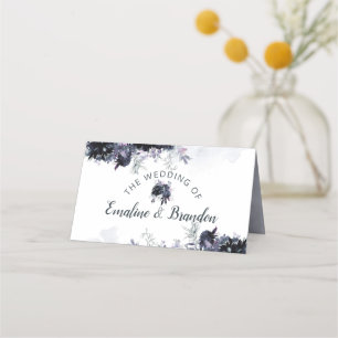 Carte De Placement Nocturne Floral Marine Réservé Mariage siège