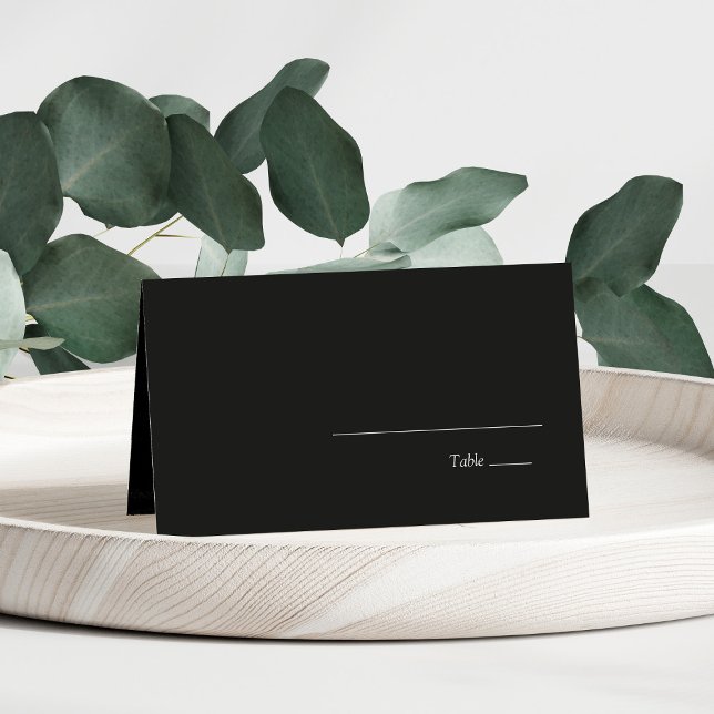 Carte De Placement Noir minimaliste moderne mariage élégant (Créateur téléchargé)