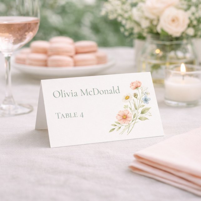 Carte De Placement Nom de l'invité Événement Jardin de fleurs sauvage (Créateur téléchargé)