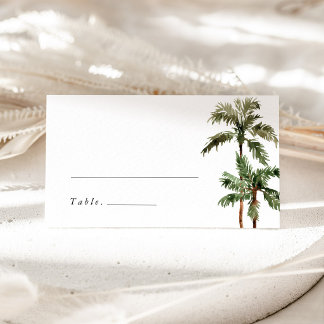 Carte De Placement Nom de mariage de destination tropicale avec palmi