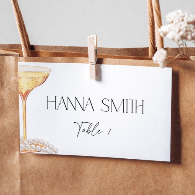 Carte De Placement Nom de table pour une fête de mariage Pearls and P (Créateur téléchargé)