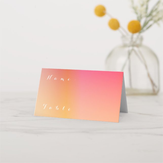 Carte De Placement Nom du Mariage simple moderne Sunset Ombre (Devant)