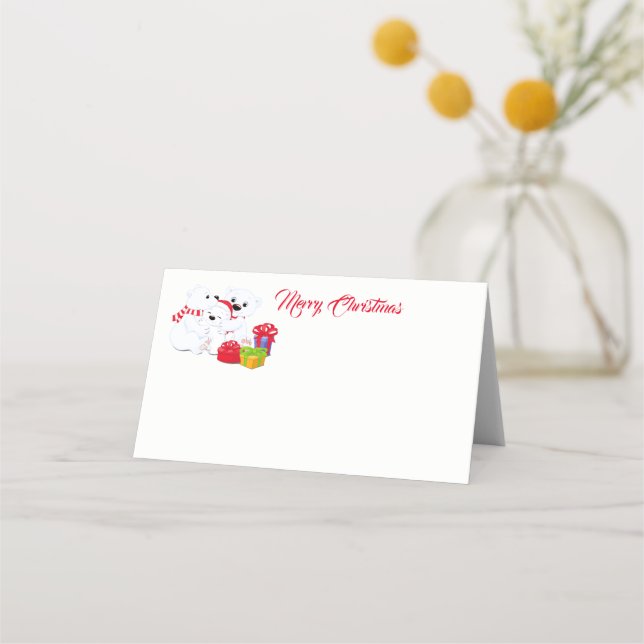 Carte De Placement Nom Place Cartes-Ours Polaires (Devant)