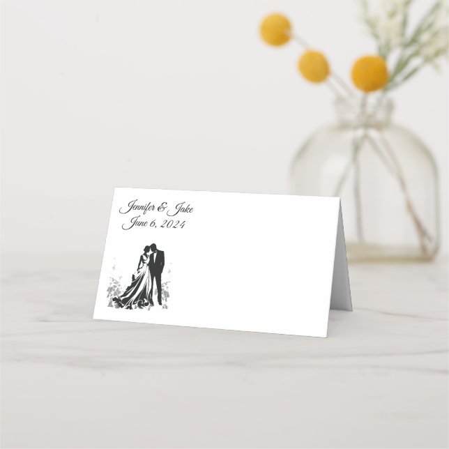 Carte De Placement Nom plié Place Card-Mariage Couple (Devant)