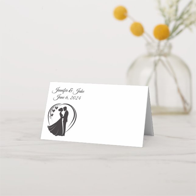 Carte De Placement Nom plié Place Card-Mariage Couple (Devant)