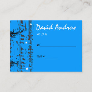 Carte De Placement Notes de musique Stars Table Place Card Setting