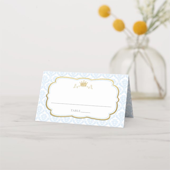 Carte De Placement Notre Petit Prince Damask 1er Baby shower d'annive (Devant)