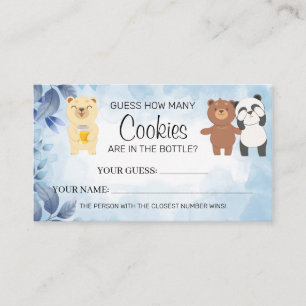 Carte De Placement Nounours Combien de Cookies baby shower jeu de car
