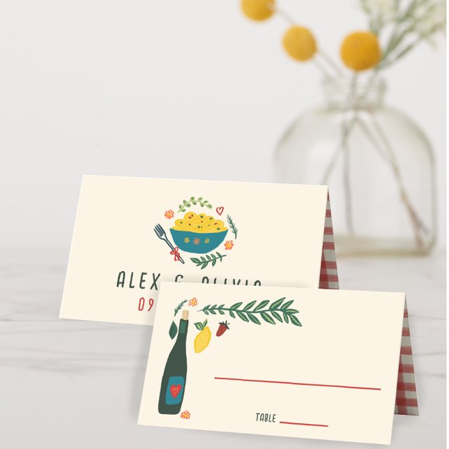 Carte De Placement Nourriture italienne C'est l'amour sur mesure pour (That's Amore Italian Food CUSTOM Wedding Place Card
)