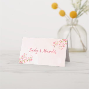 Carte De Placement Nuit de printemps de fleurs de cerisier rose